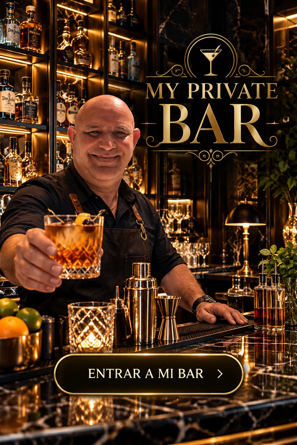 Bienvenido a MY PRIVATE BAR, tu bartender te invita a entrar